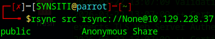 Rsync list shares output